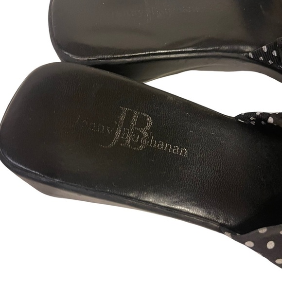 Women’s JENNY BUCHANAN Claire Black White Polka Dot Sandals Slip On Shoes - Picture 9 of 10